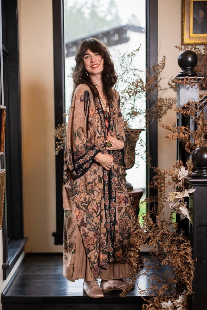 Preorder Ships in November Momento Opera Duster Kimono Robe w/ Starling & Skull - Boho Wanderlust Boutique Market of Stars (USA)