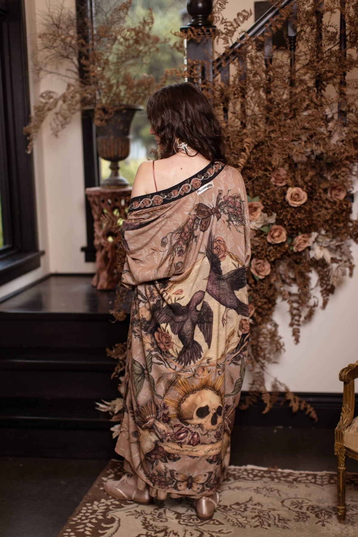 Preorder Ships in November Momento Opera Duster Kimono Robe w/ Starling & Skull - Boho Wanderlust Boutique Market of Stars (USA)