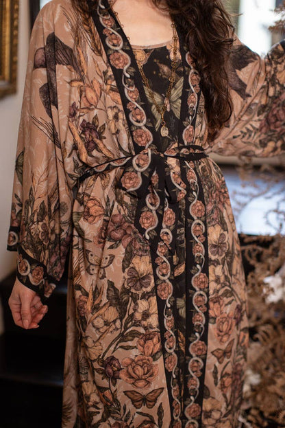 Preorder Ships in November Momento Opera Duster Kimono Robe w/ Starling & Skull - Boho Wanderlust Boutique Market of Stars (USA)