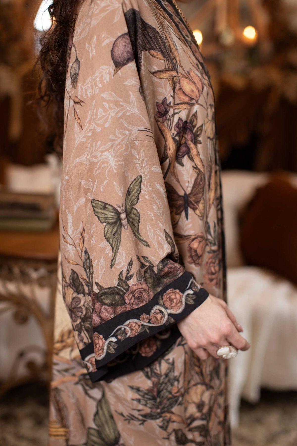 Preorder Ships in November Momento Opera Duster Kimono Robe w/ Starling & Skull - Boho Wanderlust Boutique Market of Stars (USA)