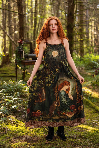 Preorder Ships in November Solstice Bohéme Long Maxi Slip Dress w/ Persephone and Moon - Boho Wanderlust Boutique Market of Stars (USA)
