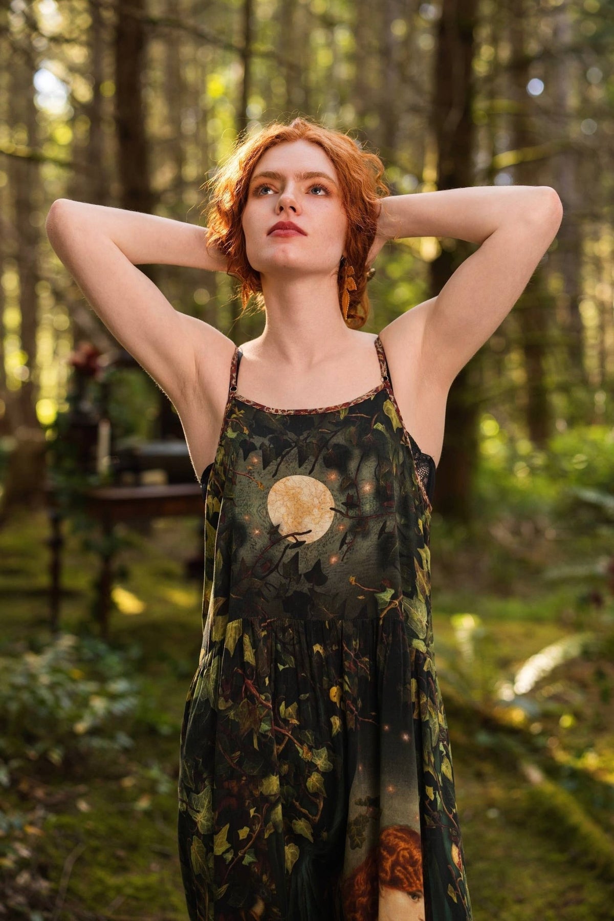 Preorder Ships in November Solstice Bohéme Long Maxi Slip Dress w/ Persephone and Moon - Boho Wanderlust Boutique Market of Stars (USA)