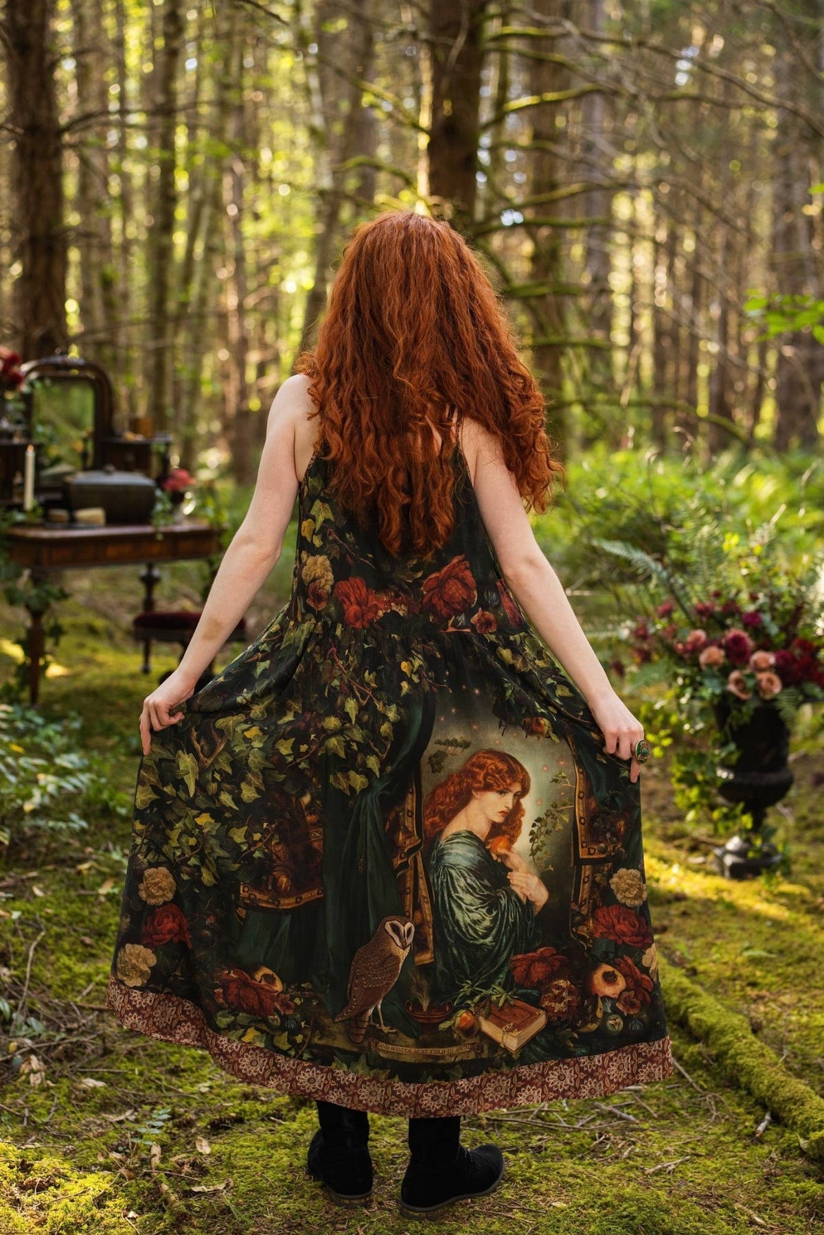 Preorder Ships in November Solstice Bohéme Long Maxi Slip Dress w/ Persephone and Moon - Boho Wanderlust Boutique Market of Stars (USA)