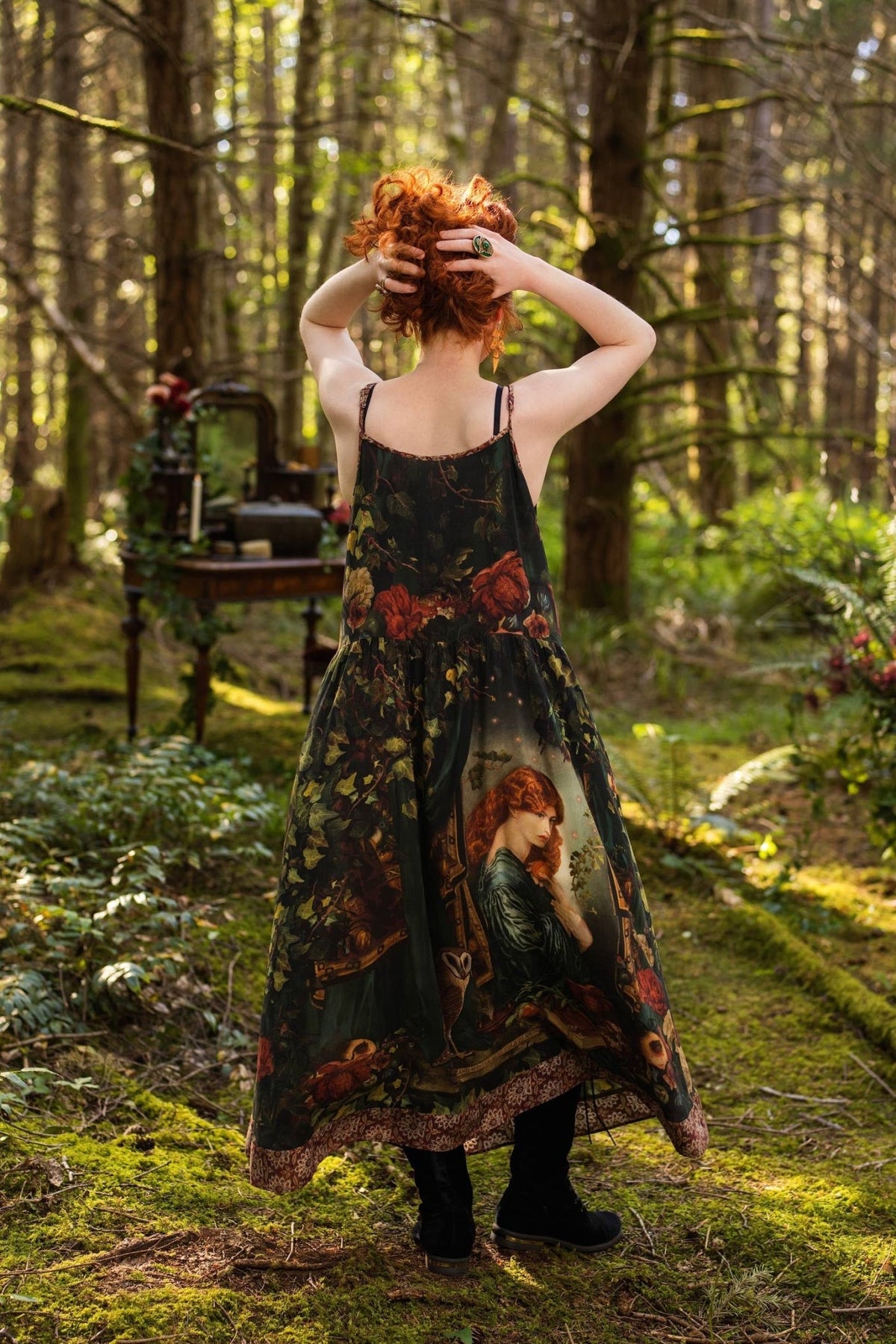 Preorder Ships in November Solstice Bohéme Long Maxi Slip Dress w/ Persephone and Moon - Boho Wanderlust Boutique Market of Stars (USA)