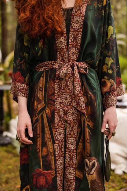 Preorder Ships In November Solstice Opera Duster Kimono Robe ft. Persephone, Moon & Owl - Boho Wanderlust Boutique Market of Stars (USA)