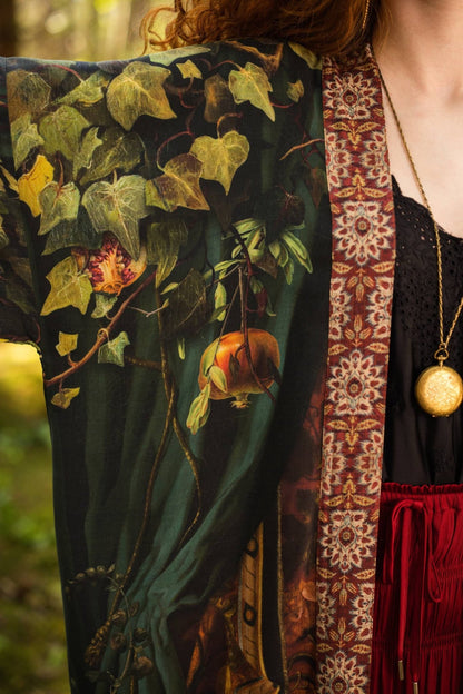 Preorder Ships In November Solstice Opera Duster Kimono Robe ft. Persephone, Moon & Owl - Boho Wanderlust Boutique Market of Stars (USA)