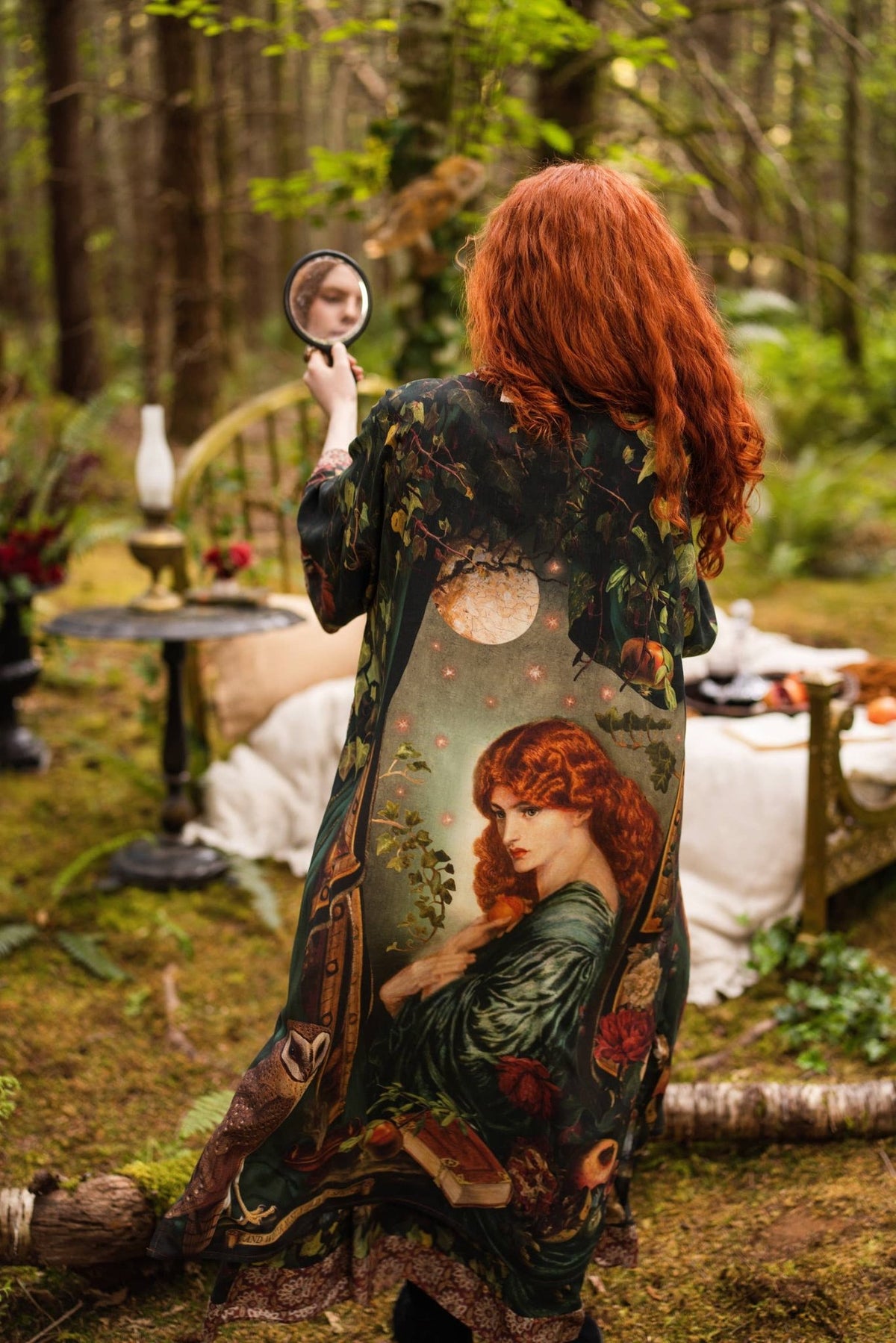 Preorder Ships In November Solstice Opera Duster Kimono Robe ft. Persephone, Moon & Owl - Boho Wanderlust Boutique Market of Stars (USA)