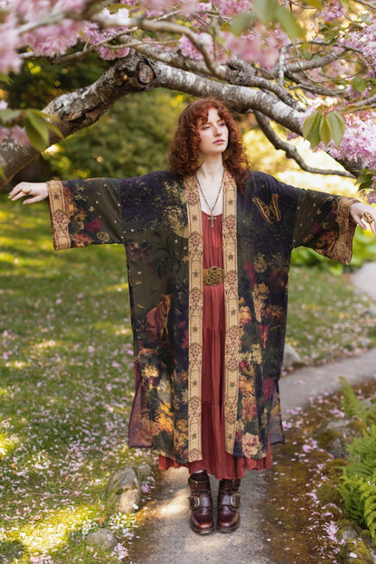 Preorder Ships in November The Messenger Opera Duster Robe w/ Joan of Arc & Florals - Boho Wanderlust Boutique Market of Stars (USA)