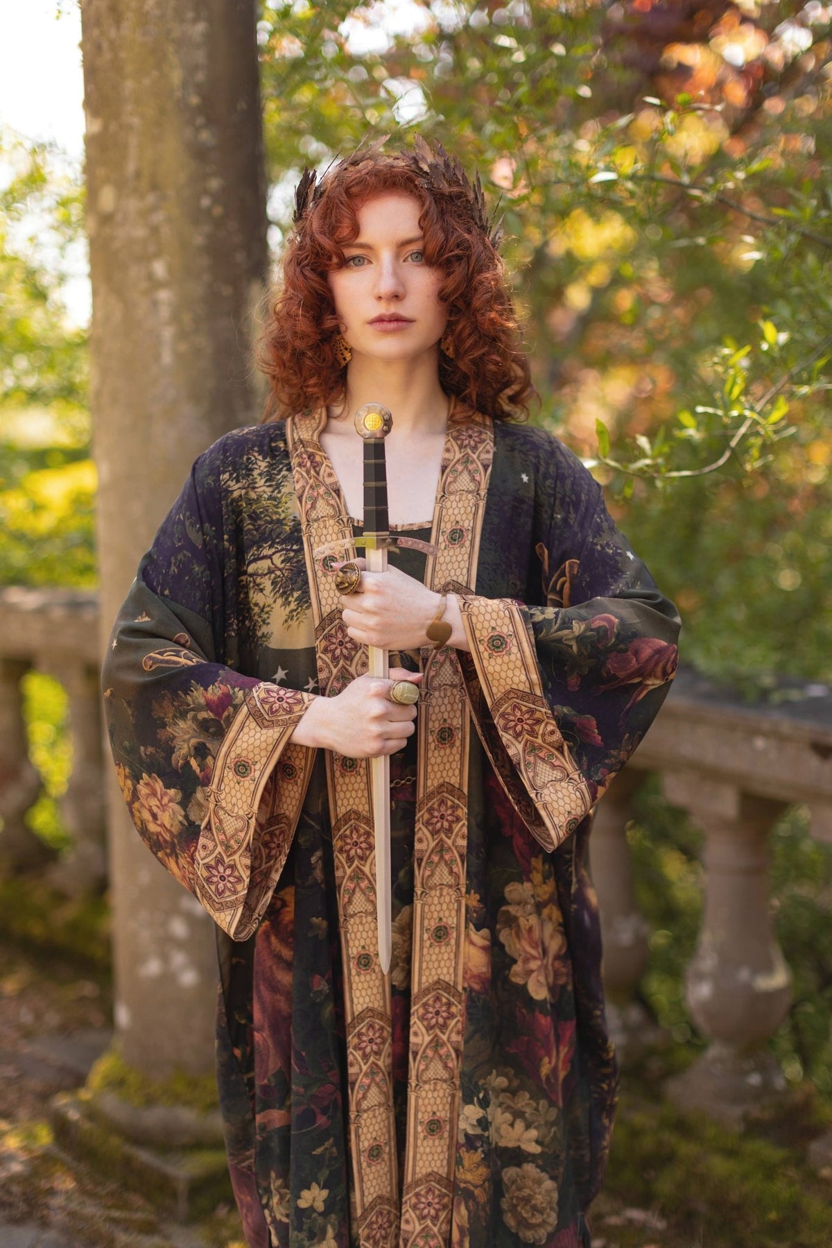 Preorder Ships in November The Messenger Opera Duster Robe w/ Joan of Arc & Florals - Boho Wanderlust Boutique Market of Stars (USA)