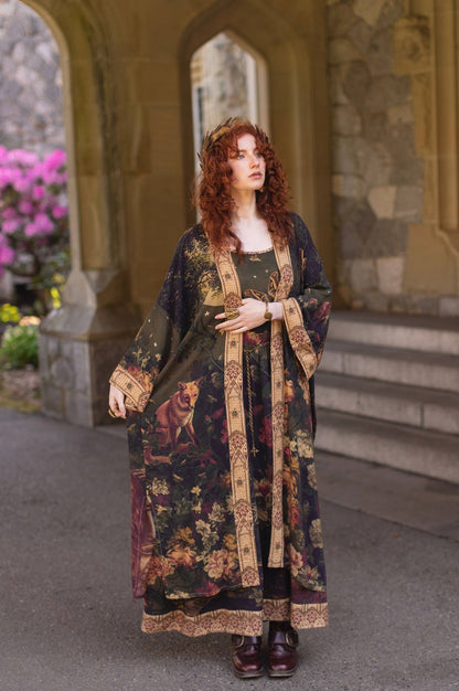 Preorder Ships in November The Messenger Opera Duster Robe w/ Joan of Arc & Florals - Boho Wanderlust Boutique Market of Stars (USA)