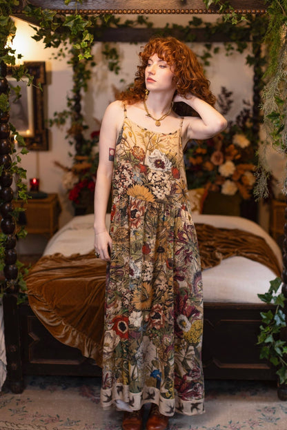 Preorder Ships November Golden Hour Bohéme Long Maxi Slip Dress w/ Floral Print - Boho Wanderlust Boutique Market of Stars (USA)