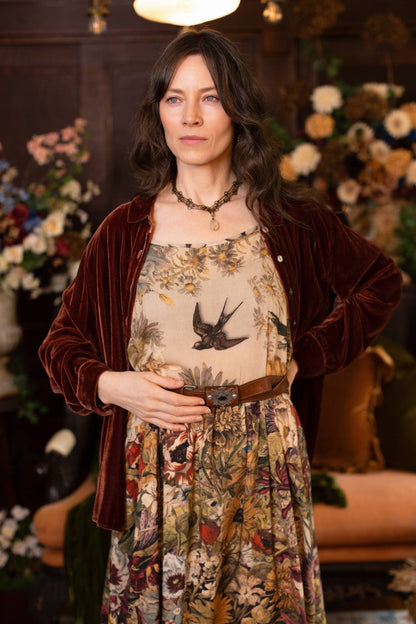 Preorder Ships November Golden Hour Bohéme Long Maxi Slip Dress w/ Floral Print - Boho Wanderlust Boutique Market of Stars (USA)