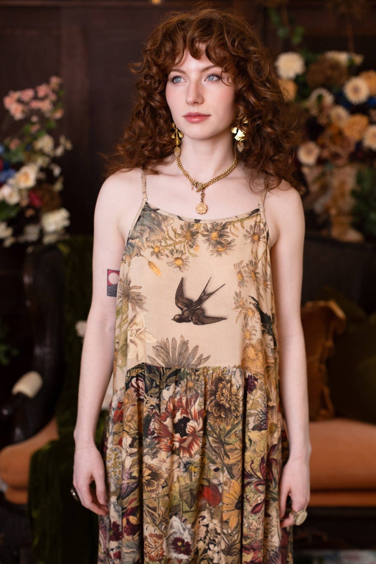 Preorder Ships November Golden Hour Bohéme Long Maxi Slip Dress w/ Floral Print - Boho Wanderlust Boutique Market of Stars (USA)
