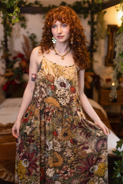 Preorder Ships November Golden Hour Bohéme Long Maxi Slip Dress w/ Floral Print - Boho Wanderlust Boutique Market of Stars (USA)