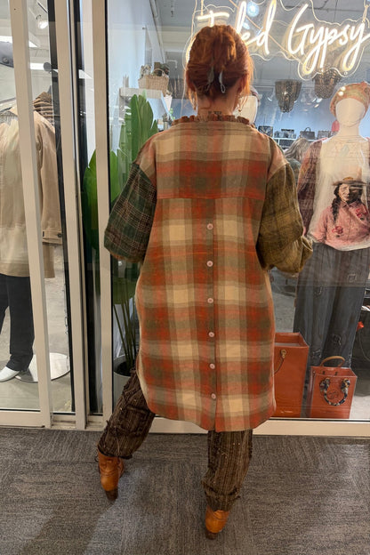 Preorder Ships Out in December Keepsake Jacket-Moss Plaid - Boho Wanderlust Boutique Jaded Gypsy