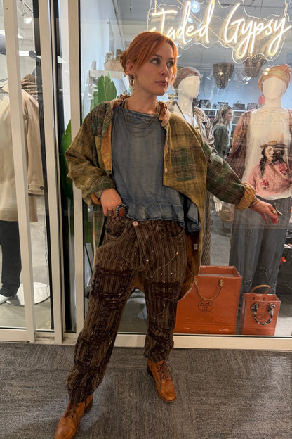 Preorder Ships Out in December Keepsake Jacket-Moss Plaid - Boho Wanderlust Boutique Jaded Gypsy