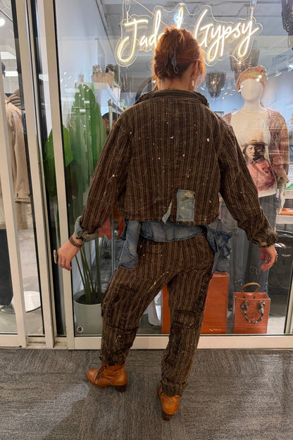 Preorder Ships Out in December Quiet Escape Jacket- Chocolate Stripes - Boho Wanderlust Boutique Jaded Gypsy