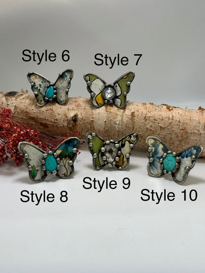 Pretty Butterfly Recycled Rings - ivyandlavyboutique ivyandlavyboutique