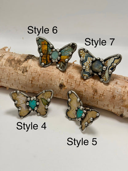 Pretty Butterfly Recycled Rings - ivyandlavyboutique ivyandlavyboutique