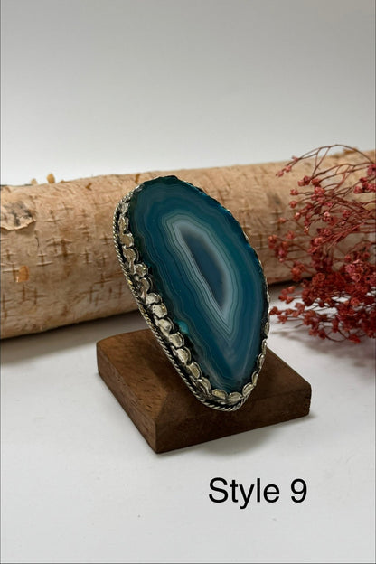 Pretty in Blue Geode Slab Ring - ivyandlavyboutique ivyandlavyboutique