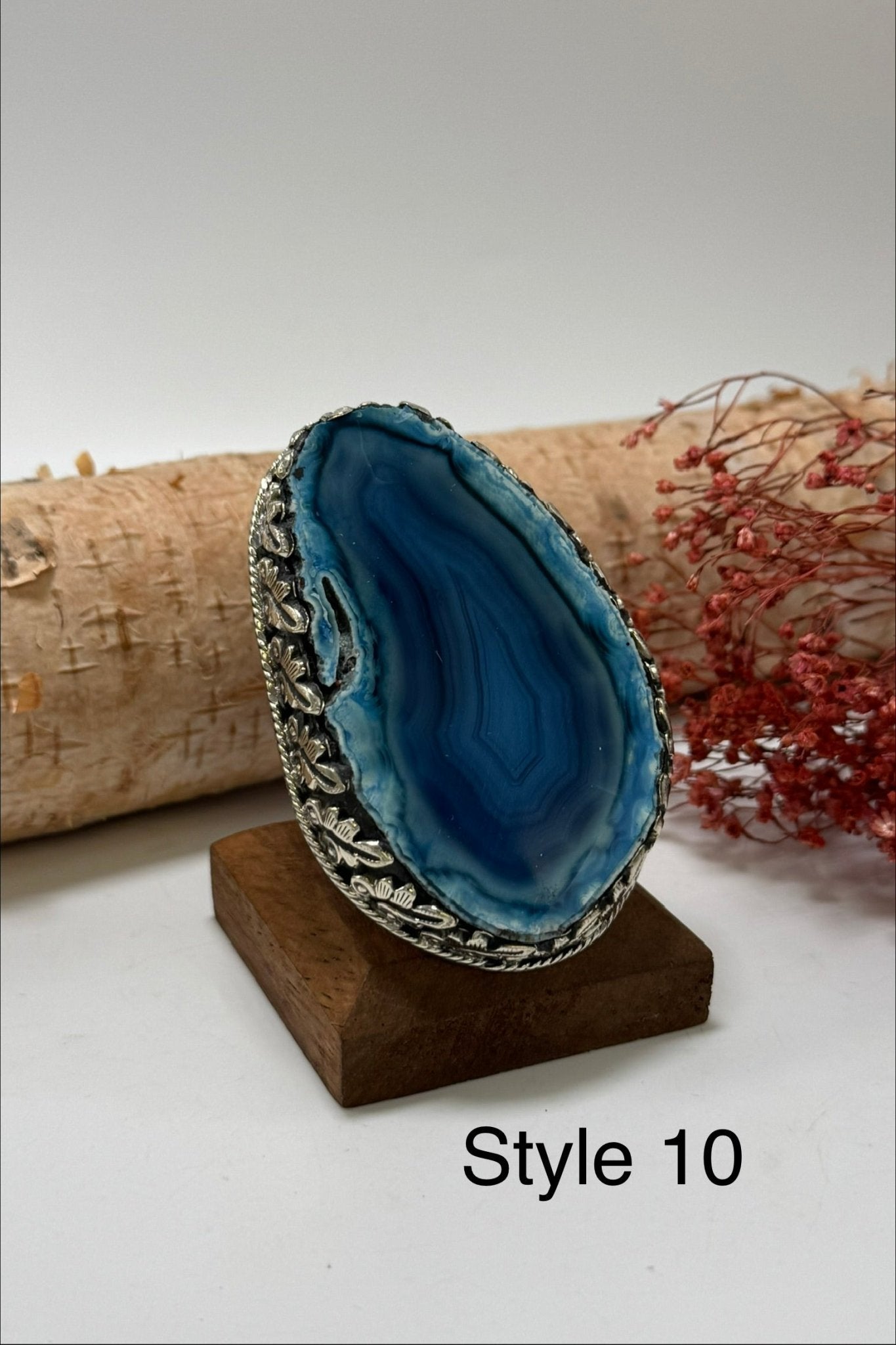 Pretty in Blue Geode Slab Ring - ivyandlavyboutique ivyandlavyboutique