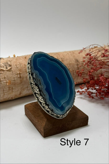 Pretty in Blue Geode Slab Ring - ivyandlavyboutique ivyandlavyboutique