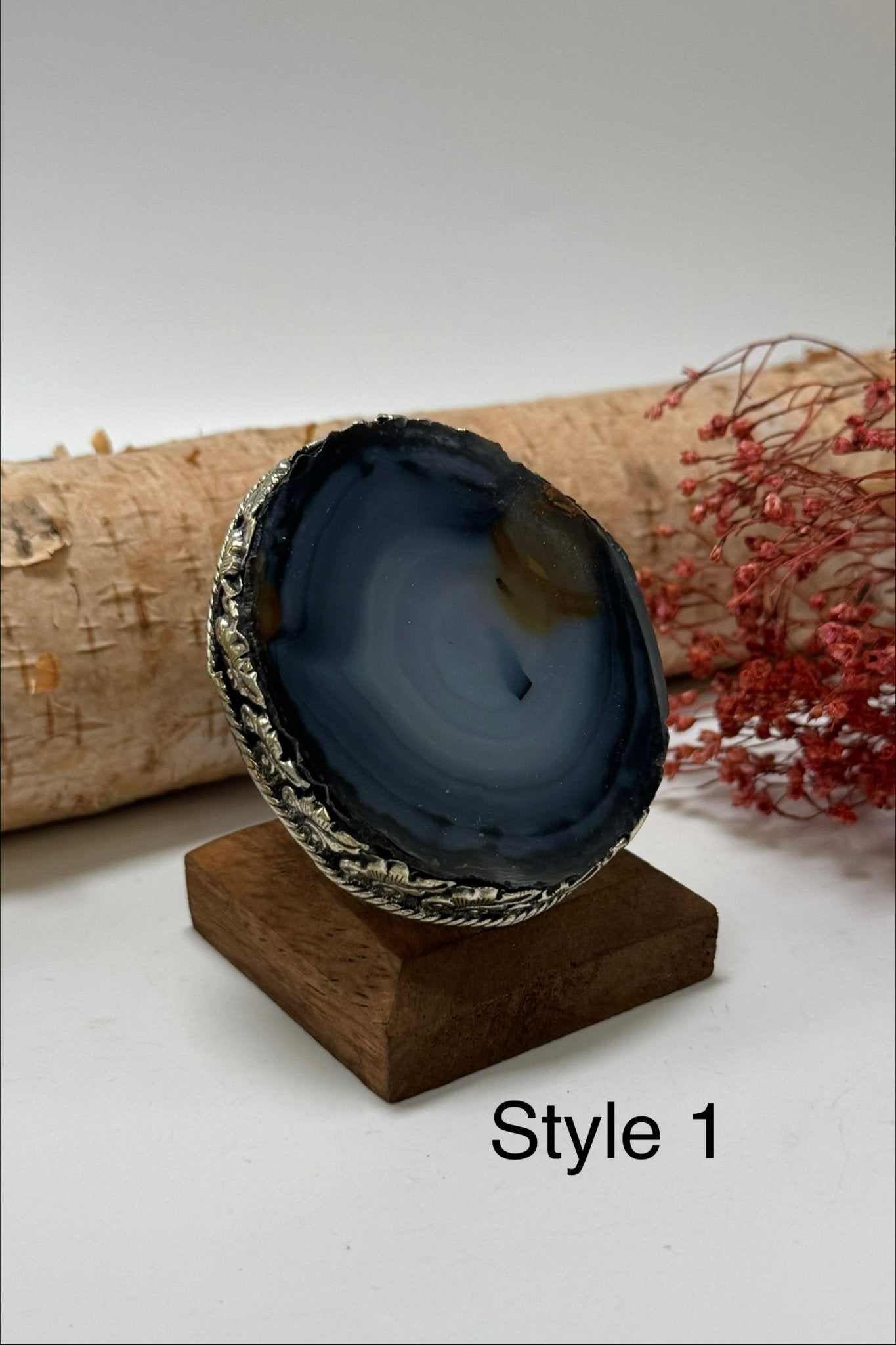 Pretty in Deep Dark Geode Slab Ring - ivyandlavyboutique ivyandlavyboutique