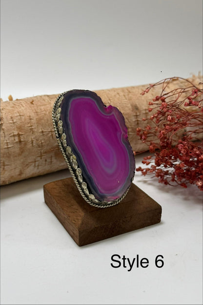 Pretty in Pink Geode Slab Ring - ivyandlavyboutique ivyandlavyboutique
