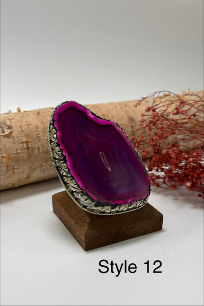 Pretty in Pink Geode Slab Ring - ivyandlavyboutique ivyandlavyboutique