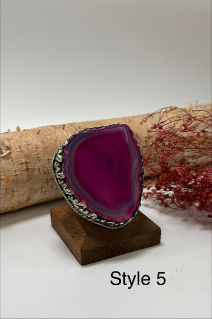 Pretty in Pink Geode Slab Ring - ivyandlavyboutique ivyandlavyboutique