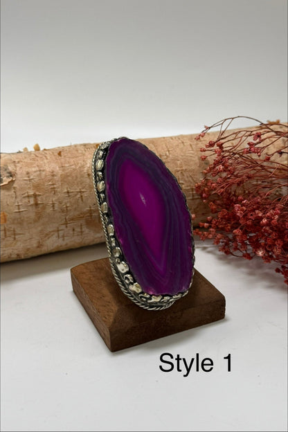 Pretty in Pink Geode Slab Ring - ivyandlavyboutique ivyandlavyboutique