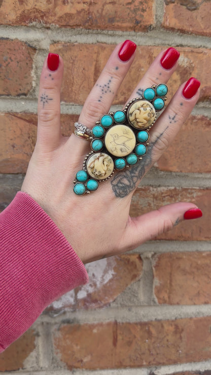 Froggy Hop Long Statement Ring