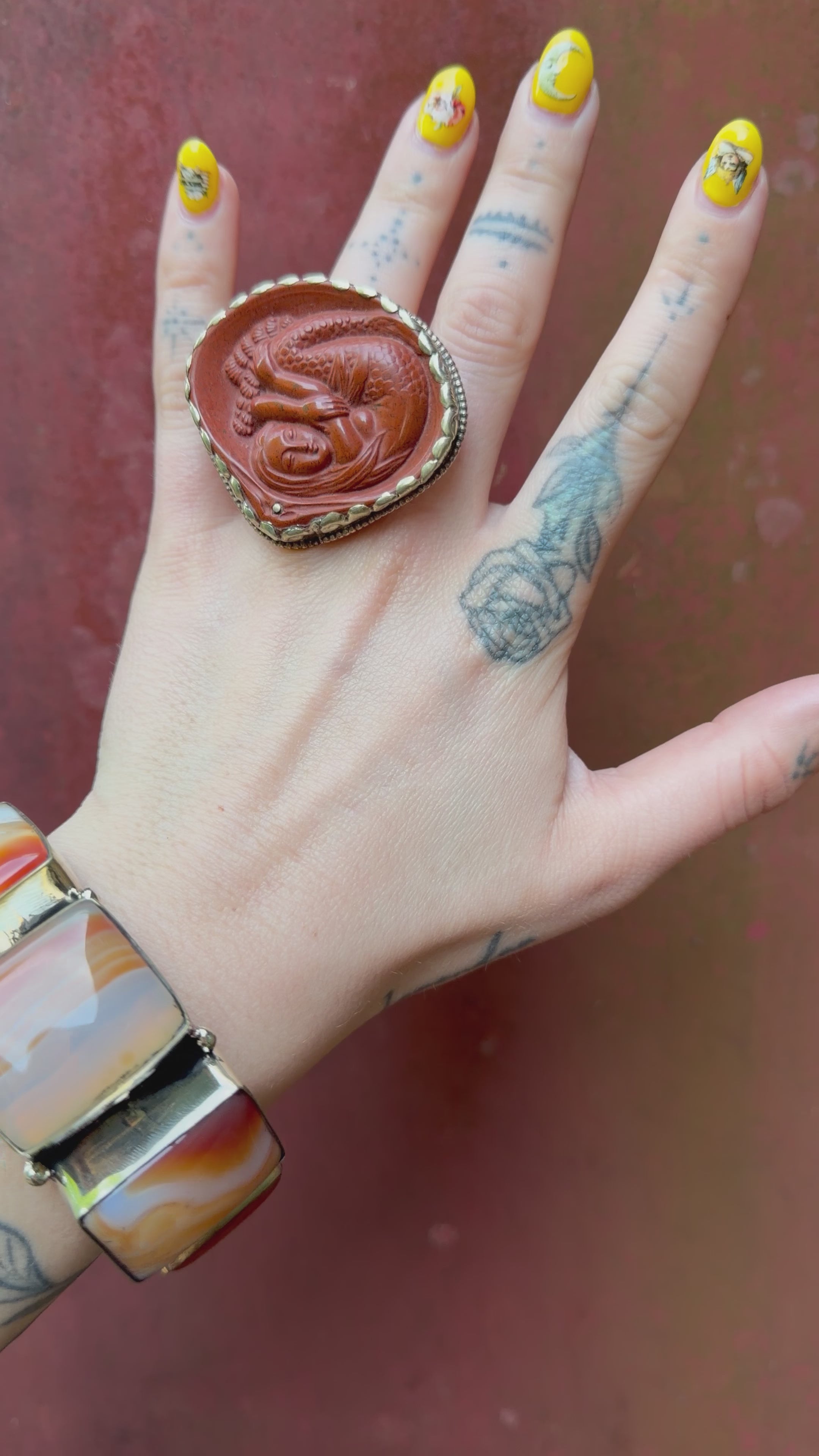 Sandstone Sleeping Mermaid Ring