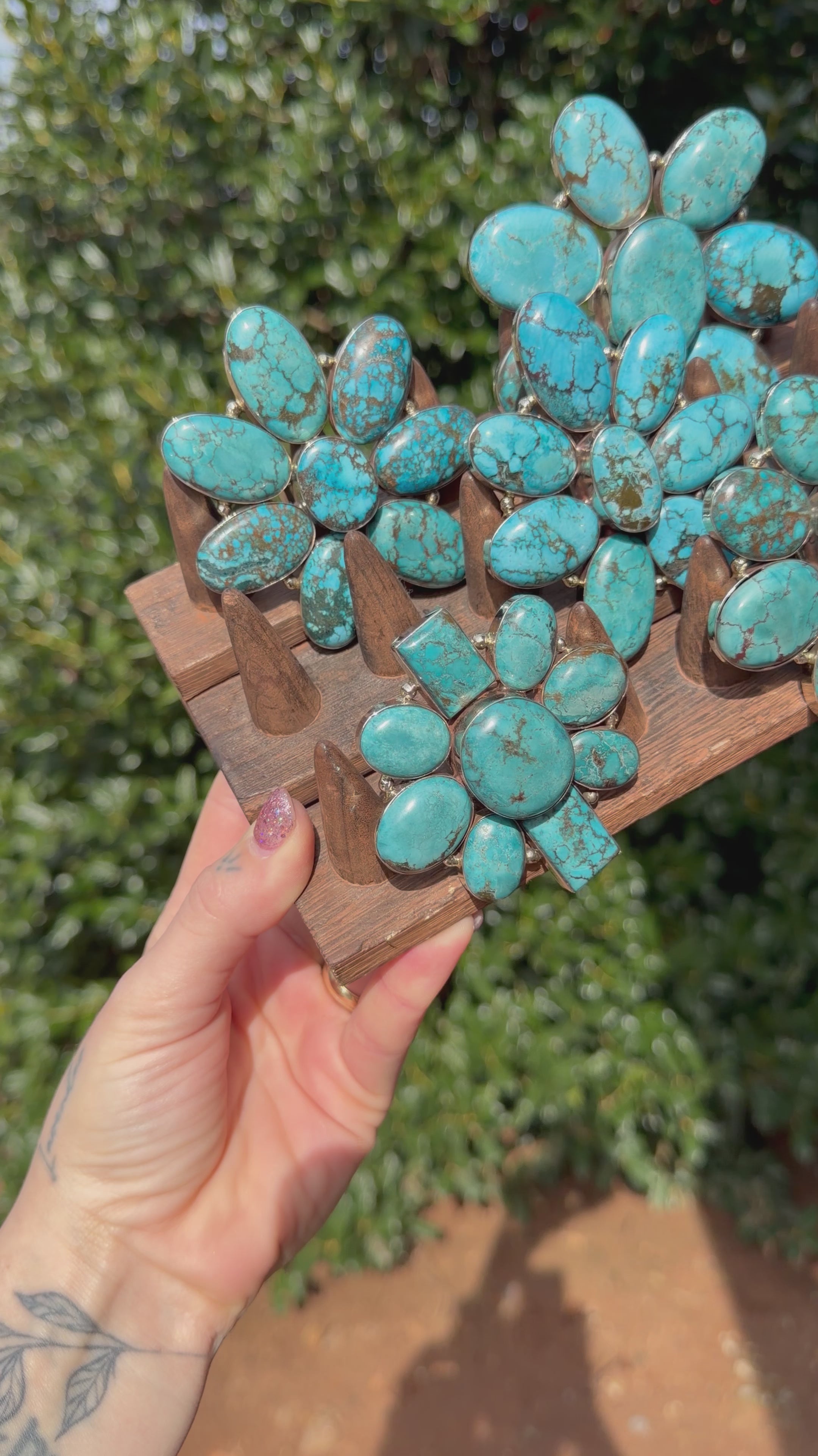 BIG Turquoise Flower Ring