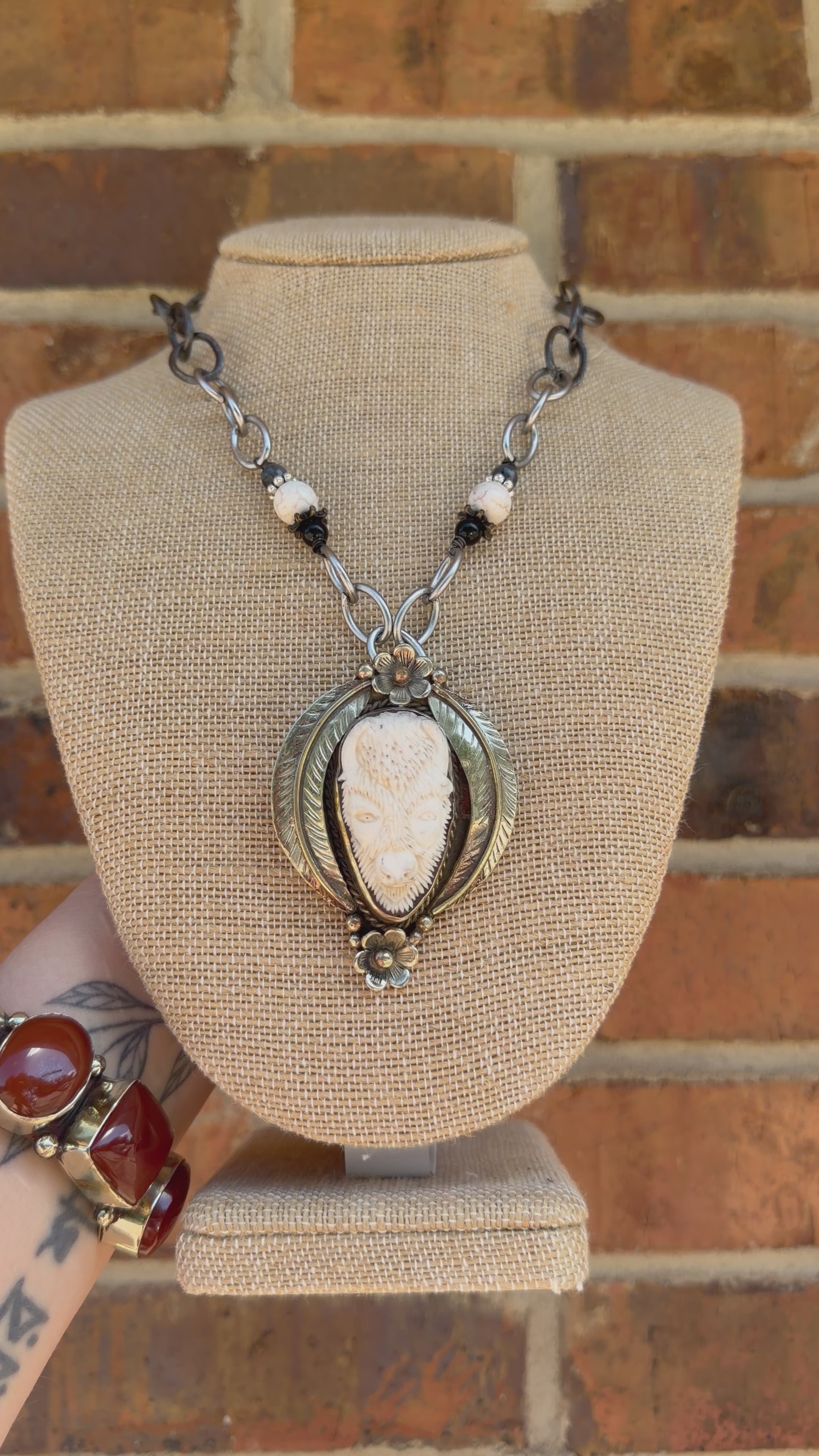 Wildlife Buffalo Head Necklace