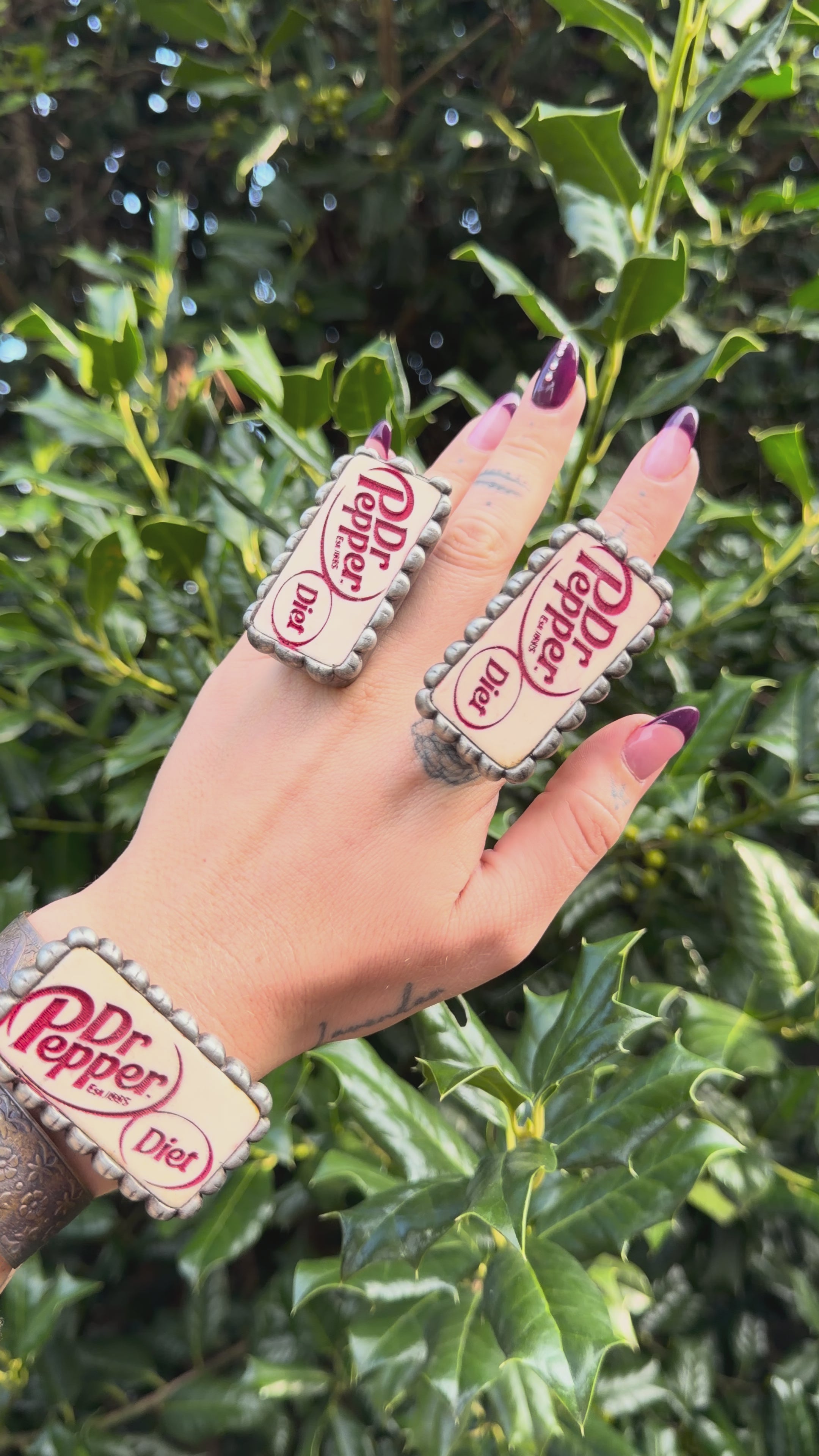 Load video: Diet Dr Pepper Domino Cuff Bracelet or Ring