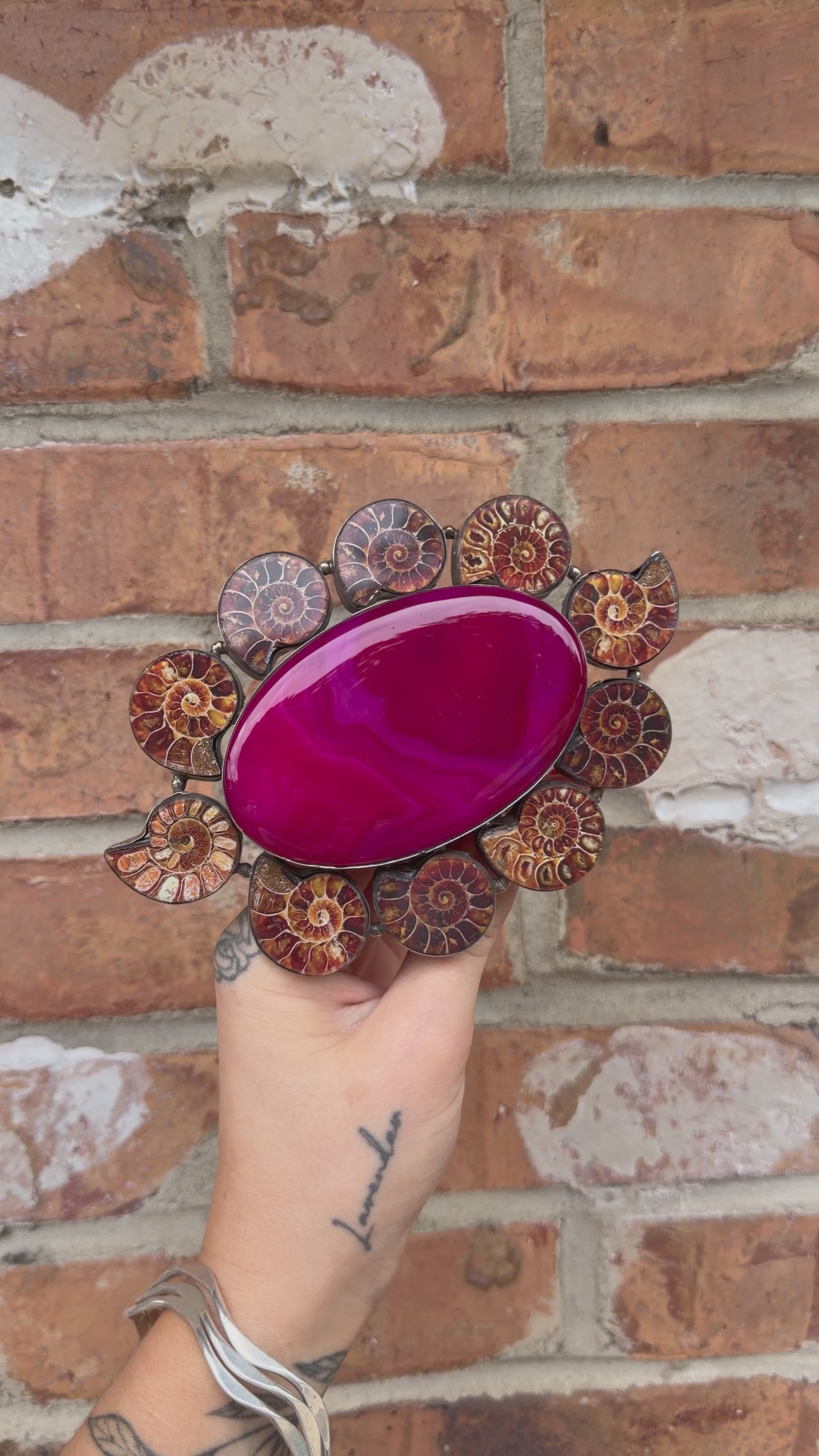 Pink Panther Geode Giant Cuff Bracelet