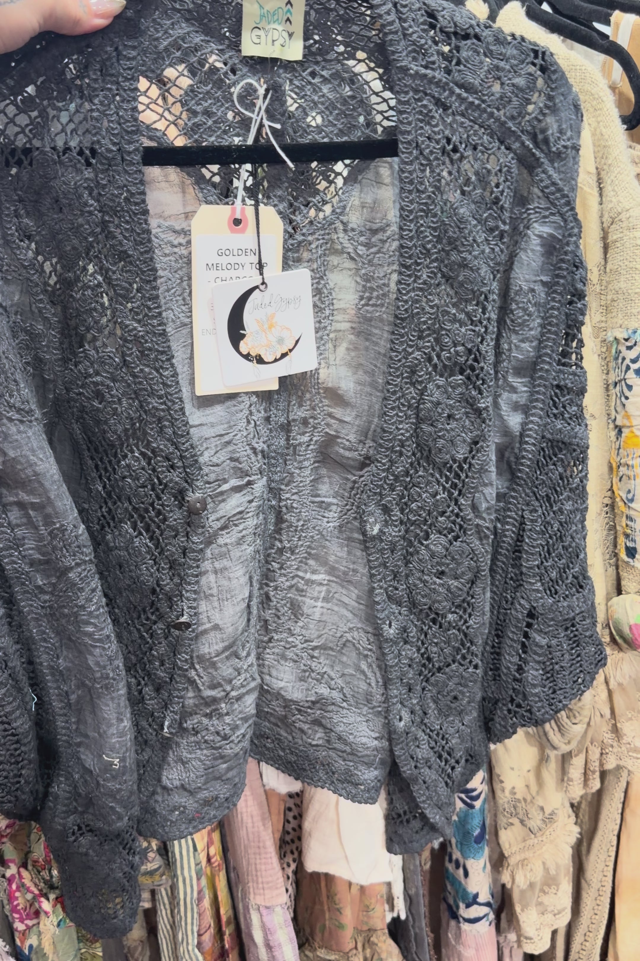 Preorder -  Golden Melody Top In Charcoal