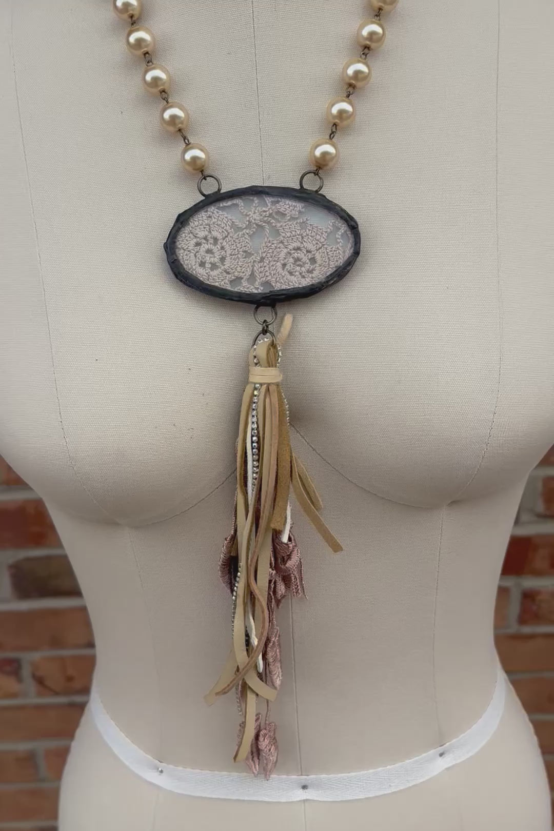 Pearled Lace Boho Necklace