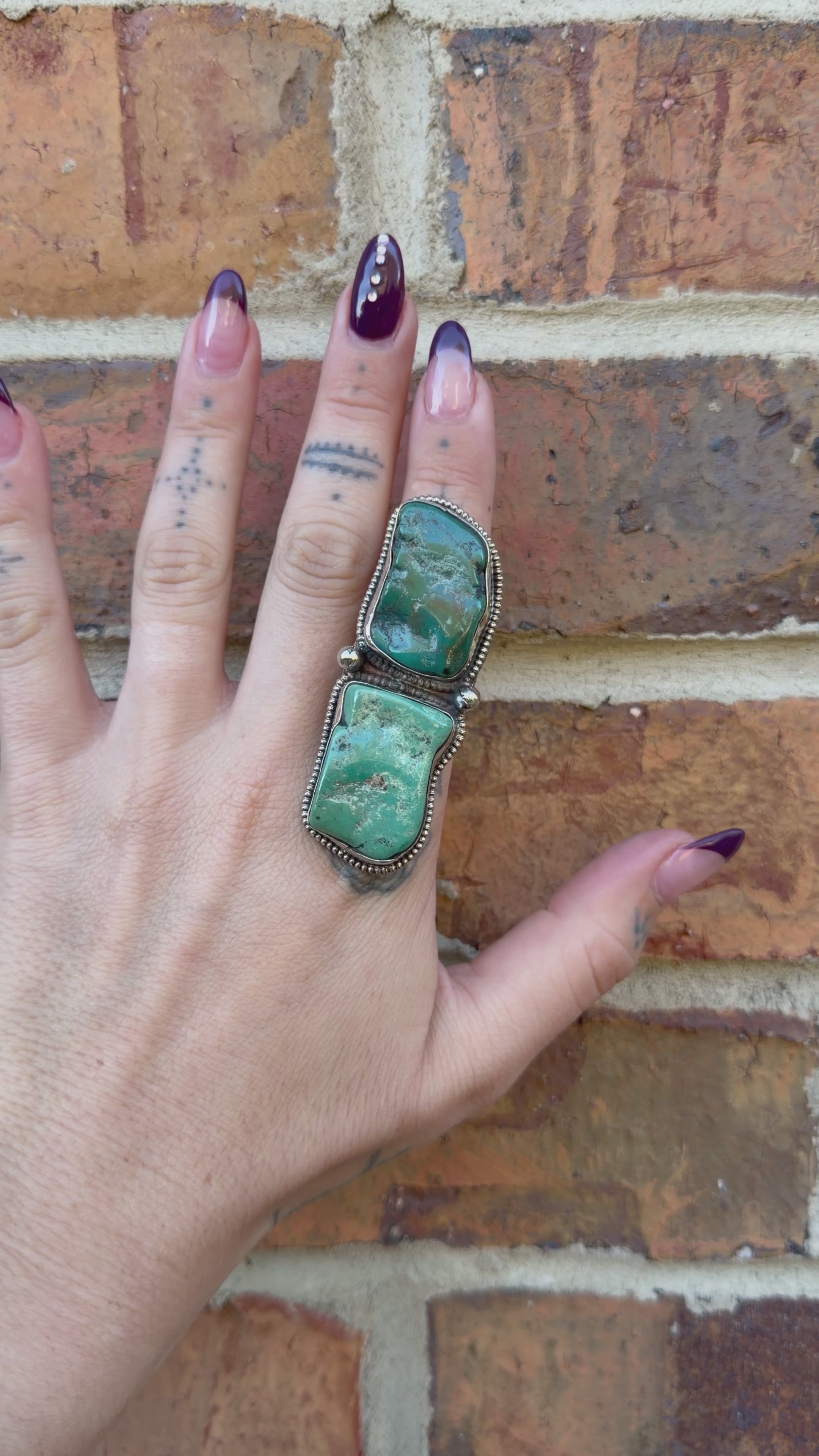 Chunky Turquoise Nugget Ring - 7