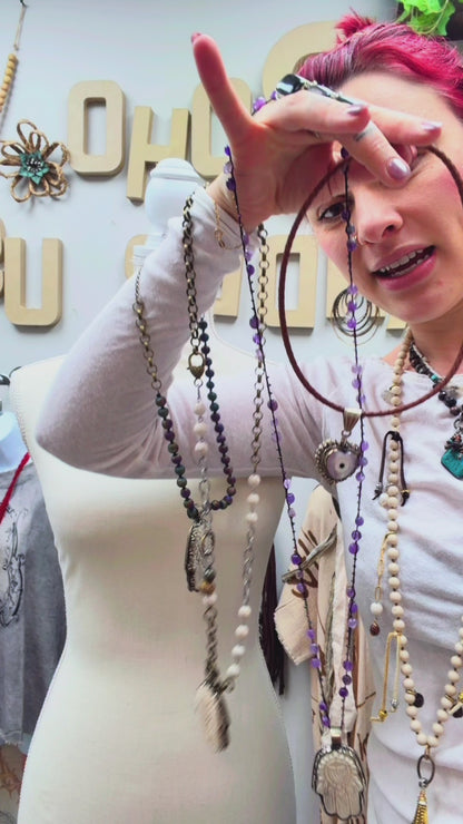 Hamsa Hand Statement Handmade Necklace