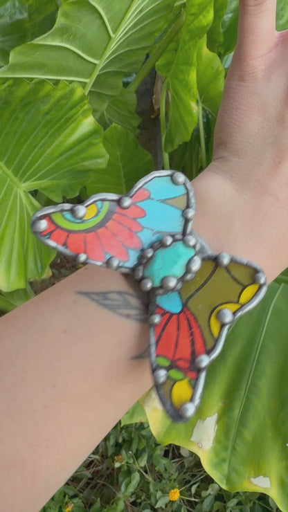 Butterfly Recycled Tin Ring or Bracelet w/ Gemstone Combo 3