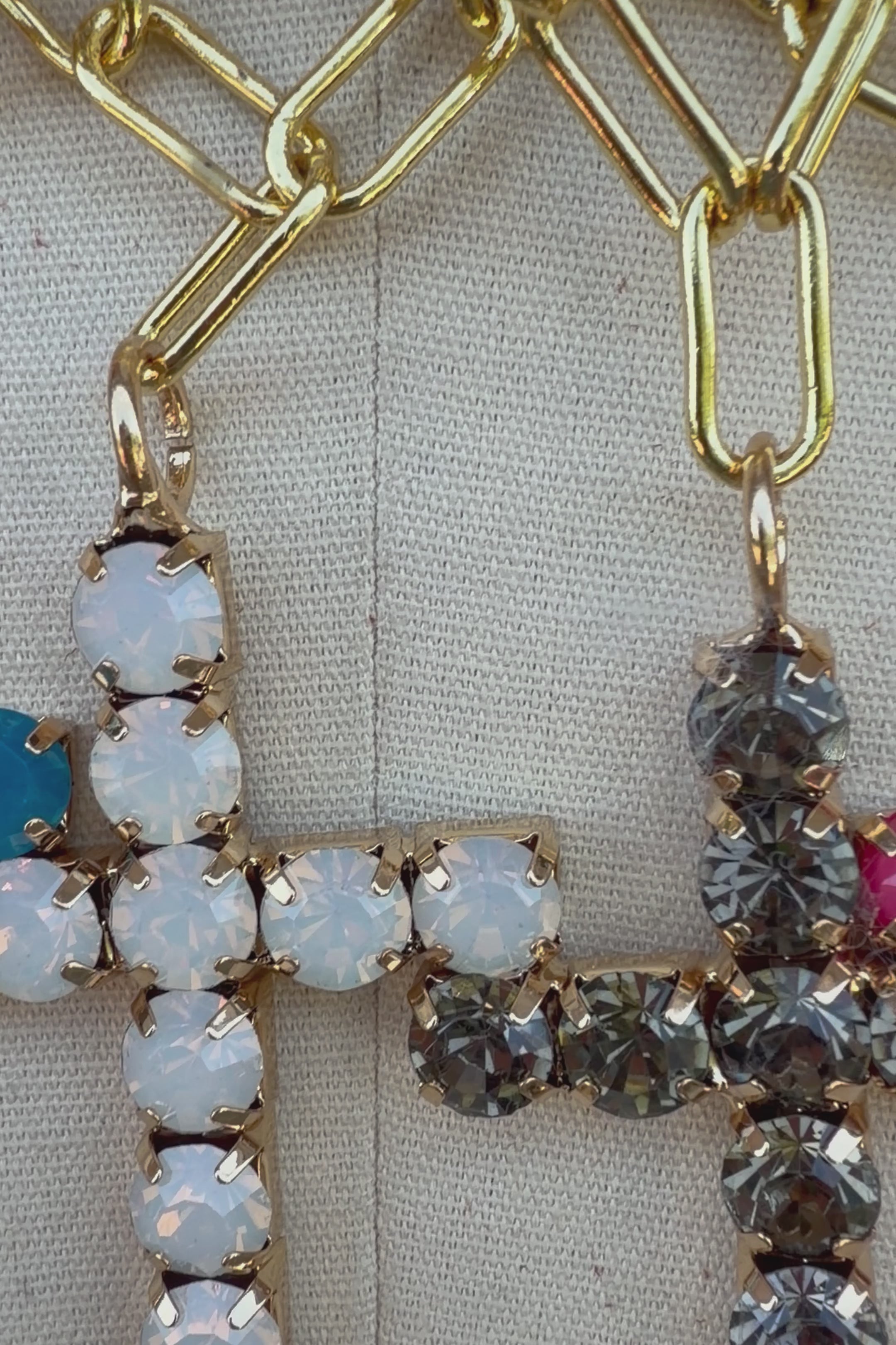 Cross Necklace in White Gems