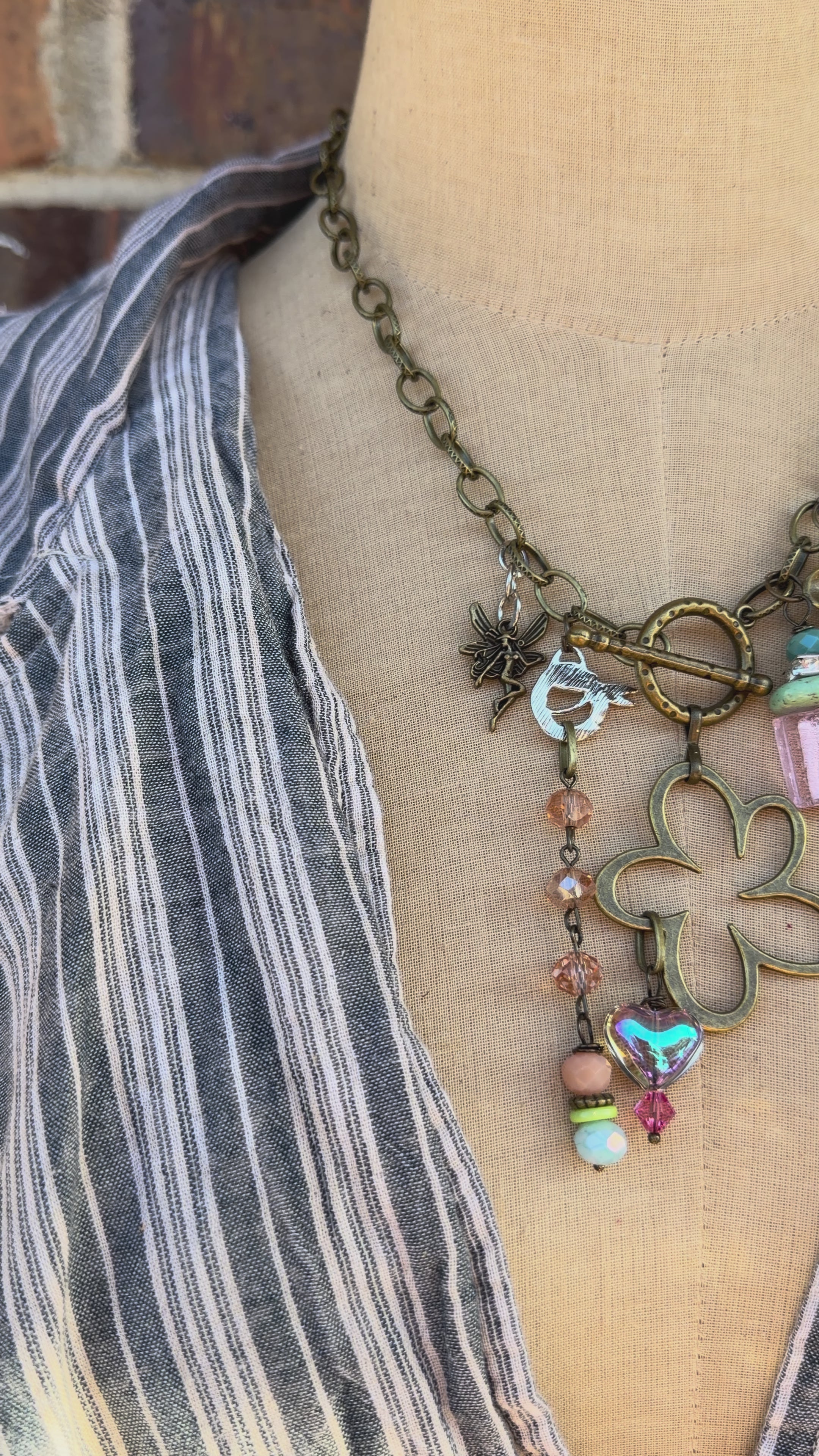 Fairy in Pinks Flower Necklace