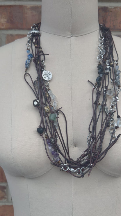 Sale Knotted Leather Wrap Bracelet/Necklace