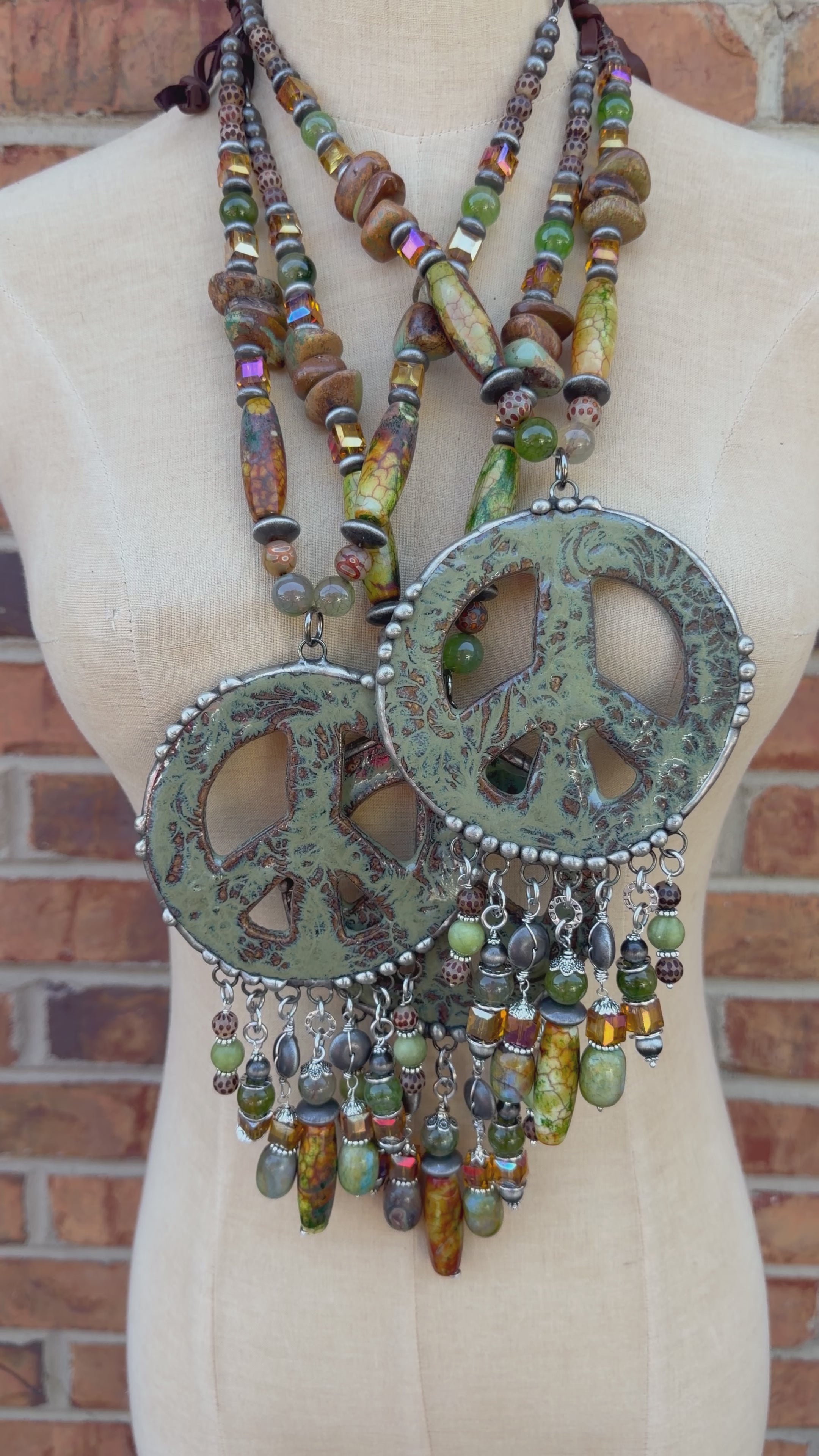 BIG Green Peace Necklace