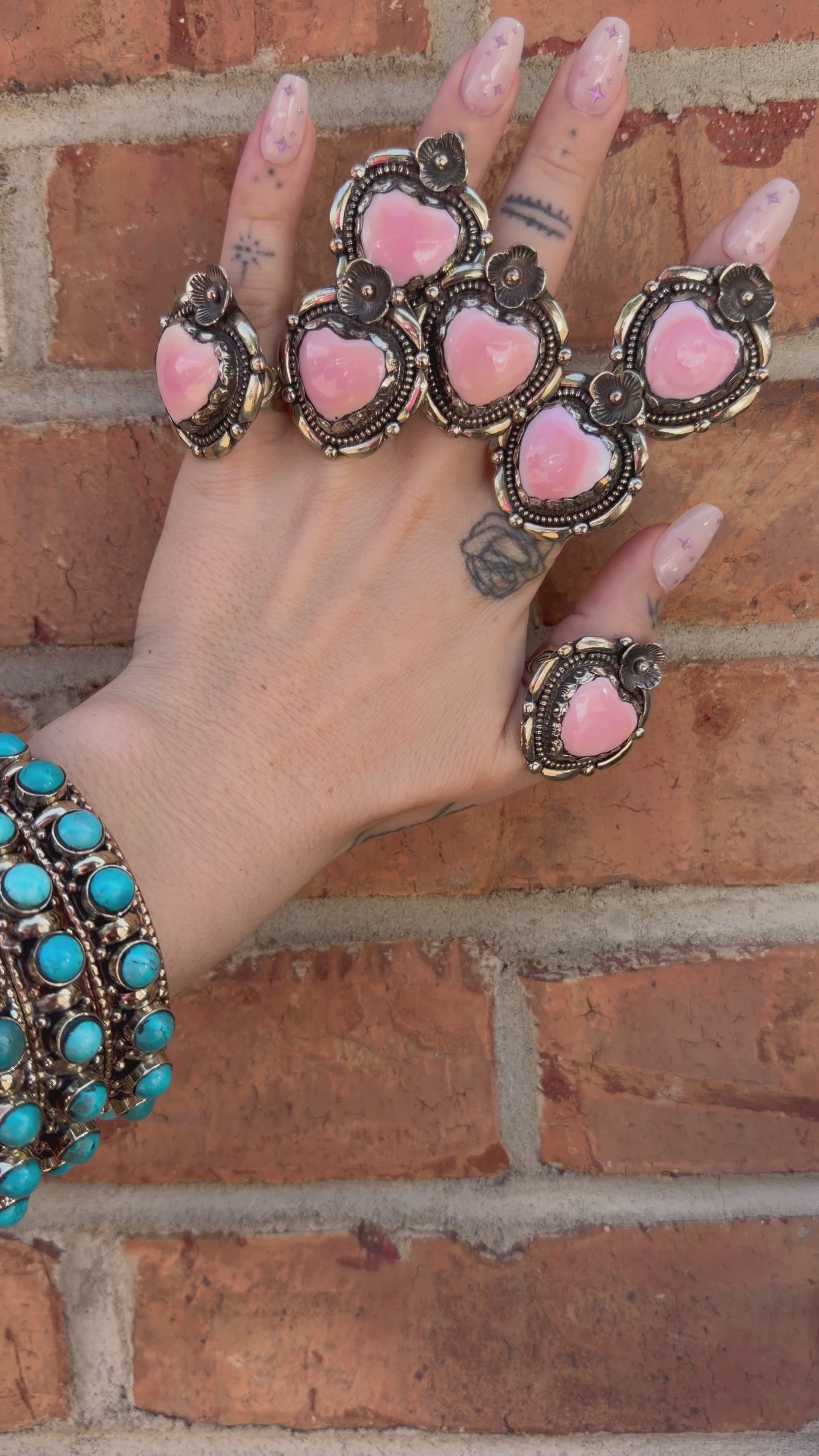 Pearl Hearts in Pink Shell