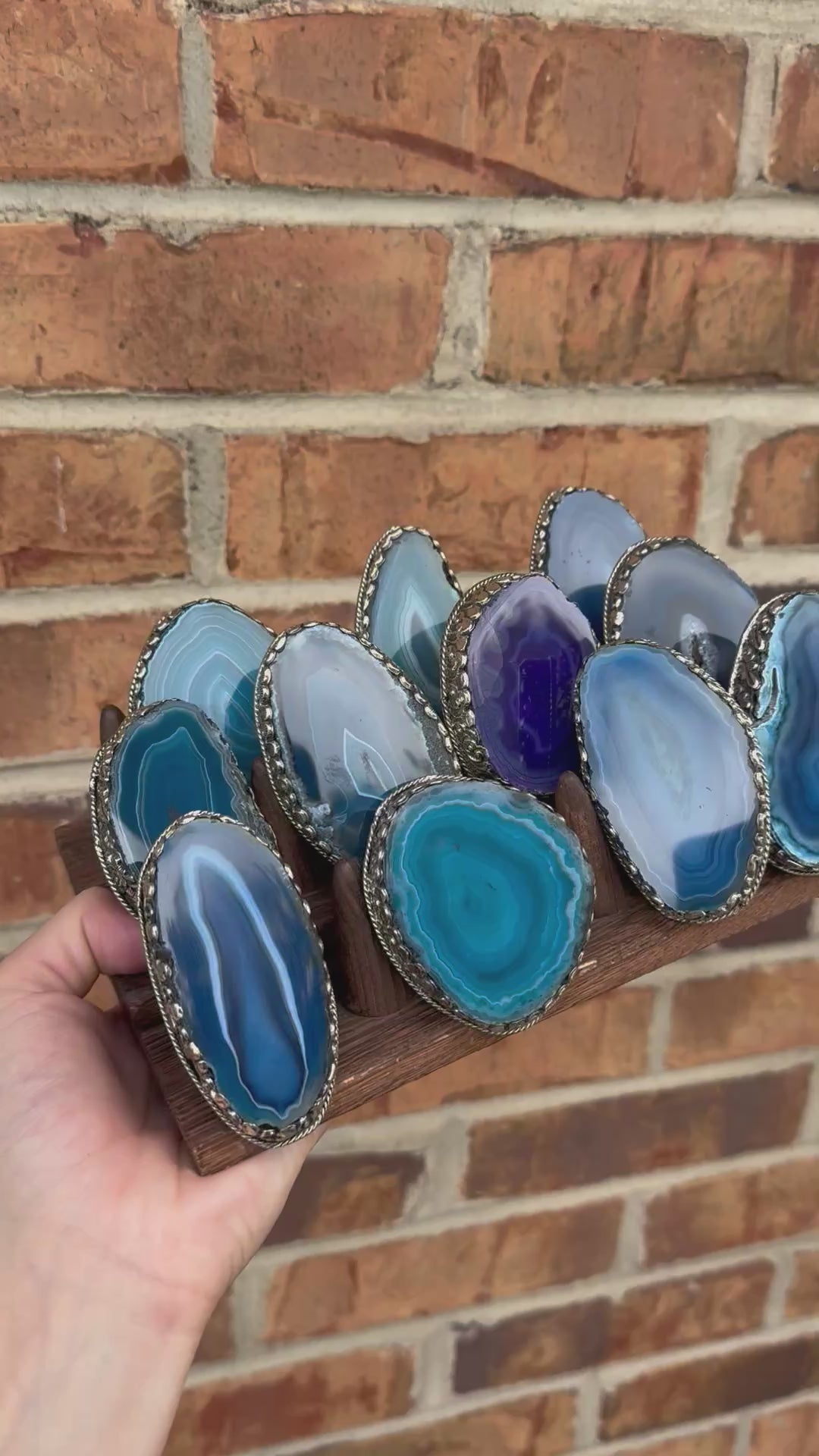 Pretty in Blue Geode Slab Ring