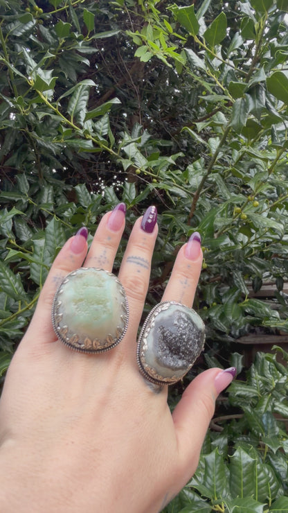 Chunky Raw Gemstone Nugget Ring Set 1