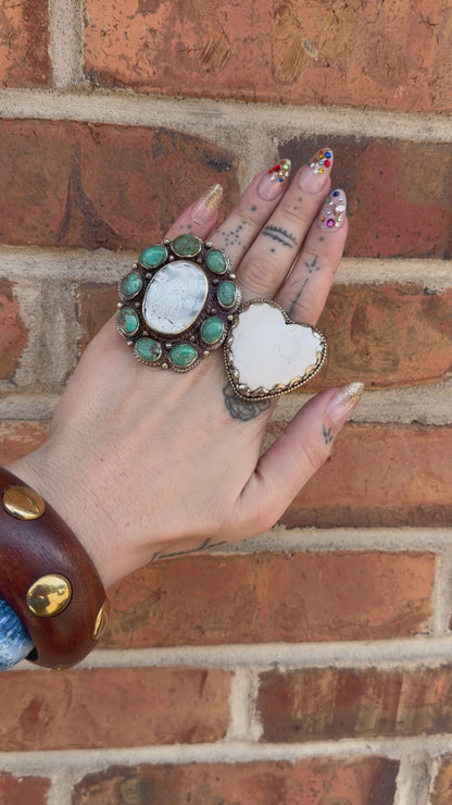 Surrounded By Turquoise Mother Mary Ring